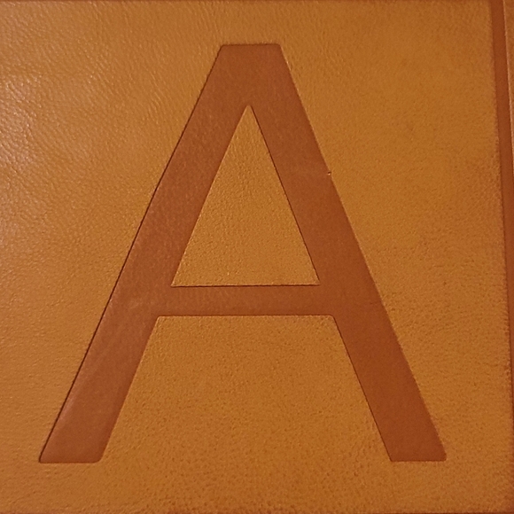 NEW Plaid & Leather "A" Wood Block Home Decor - Picture 4 of 17